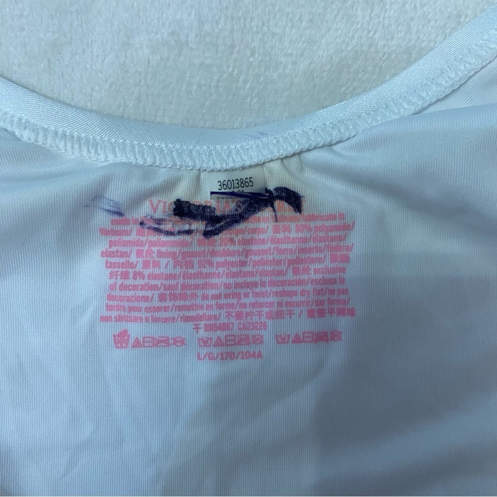 New! Victoria's Secret Very Sexy White Shine Strap Belted Swimsuit 3850 - Picture 4 of 8